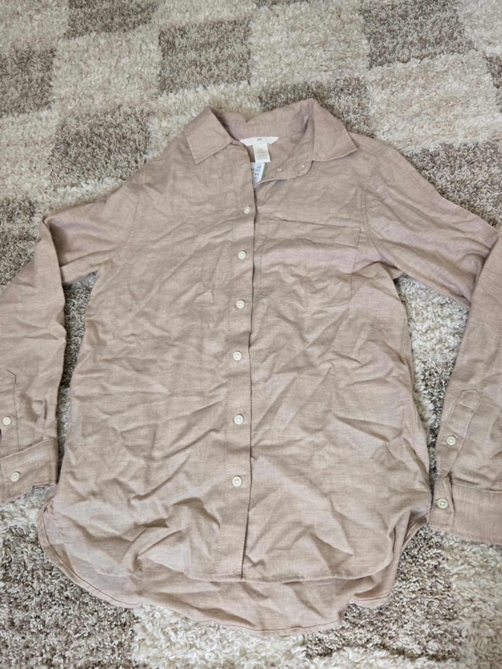 H&M Light Beige Button-Down Shirt